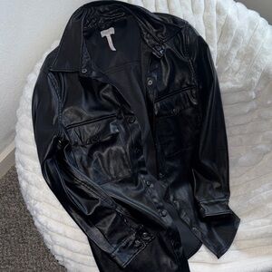 Laundry By Shelli Segal Black Faux Leather Jacket